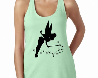 Tinkerbell Shirt, Disney Tink womens shirt, Peter Pan Tank, Custom Disney Shirt, Disney Racerback Tank