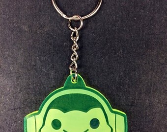 Overwatch Lúcio Keychain (fluorescent green acrylic, laser-cut)