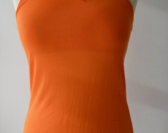 Beach life sunny orange top with a LUMINOUS GLOW in the DARK fish