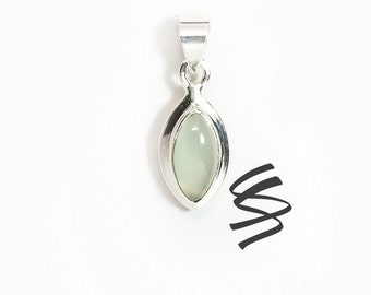 Chalcedony Necklace Chalcedony Silver Pendant Baby Blue Stone Jewelry Baby Blue Gemstone Baby Blue Necklace Pendant 925 Sterling Silver Gift