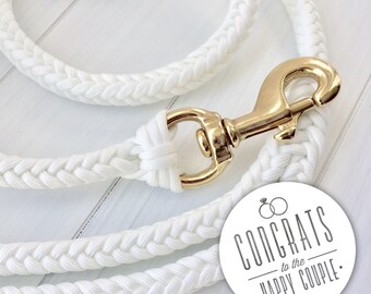 Paracord Dog Leash, Dog Leash, Dog Lead, White Dog Leash, Wedding Dog Leash