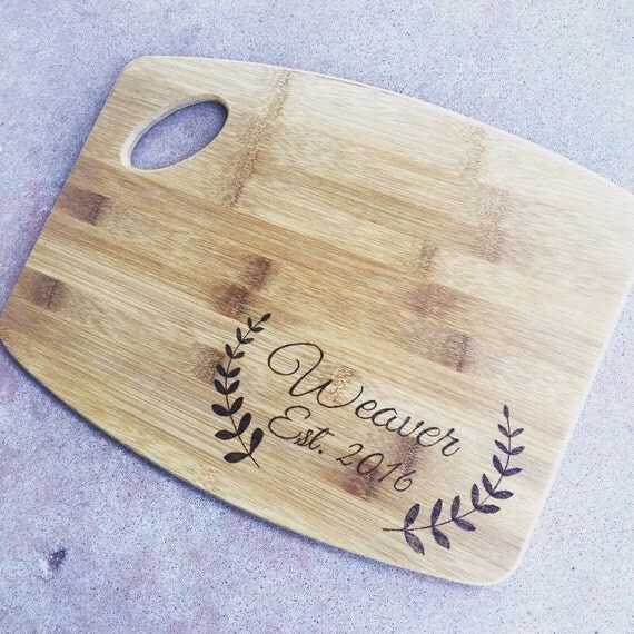 Personaized Cutting Board Wood Burned Cutting Board Weddig