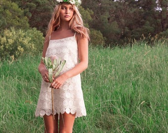 NEW! Boho Bridesmaid Dress | Boho Wedding Dress | Lace Bridesmaids Dresses Short | Vintage Lace | Daisy Dress
