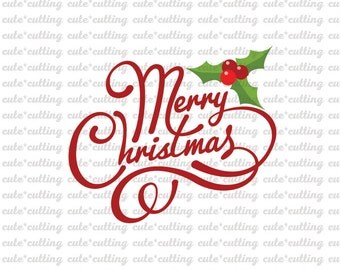 Christmas svg, Merry Christmas svg dxf jpeg cutting files for Silhouette Cameo, Portrait, Curio, Cricut