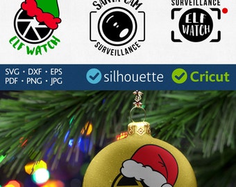 Santa cam SVG Christmas set cut files svg camera Cricut Machine jpg png pdf eps dxf Silhouette Christmas vinyl design for cutter machines