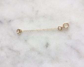 Gold Necklace Extender, Silver Necklace Extender , 2" to 4" extender, 2" extender, Sterling Silver, 14k gold filled extender, Extender chain