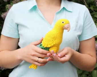 green parakeet stuffed animal