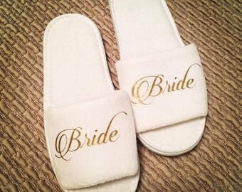Personalised Open Toed Slippers, Luxury Velour Slippers, weddings,Hen party, bridal Party, Mother of the bride, Bridesmaid