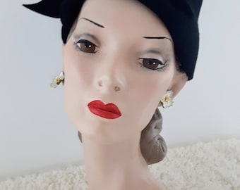Vintage 1960's Phrygian Cap With Aurora Borealis Rhinestones | Vintage Hat |