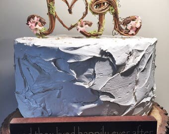 Two Letter Topper Standard Cursive Grapevine Rustic Cake Natural Two Letter Topper Standard Cursive Grapevine Rustic Cake Natural