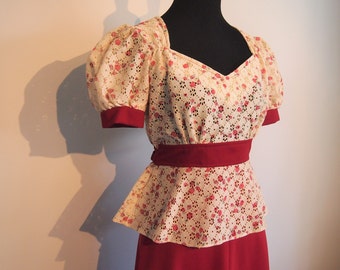 Vintage 1970's Top; 70's Blouse; Empire Waist Top