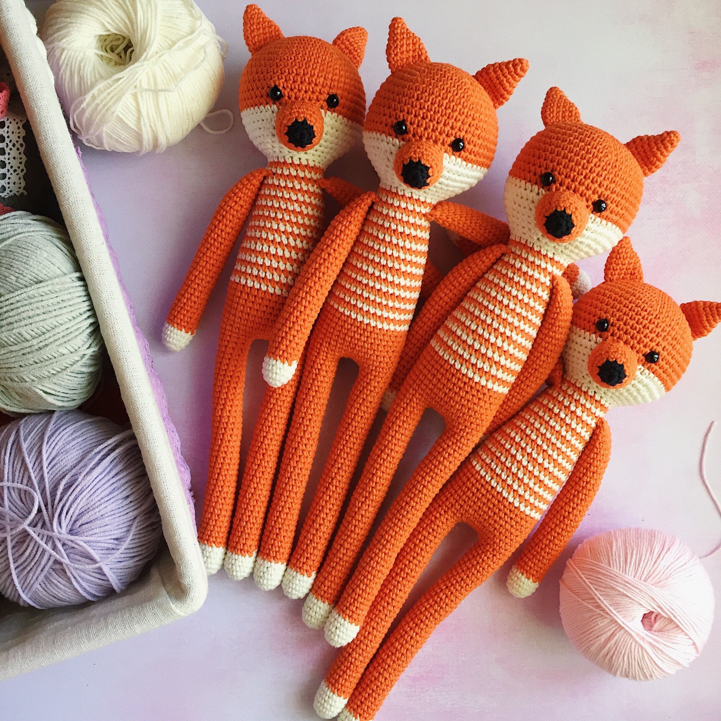 crochet fox stuffed animal