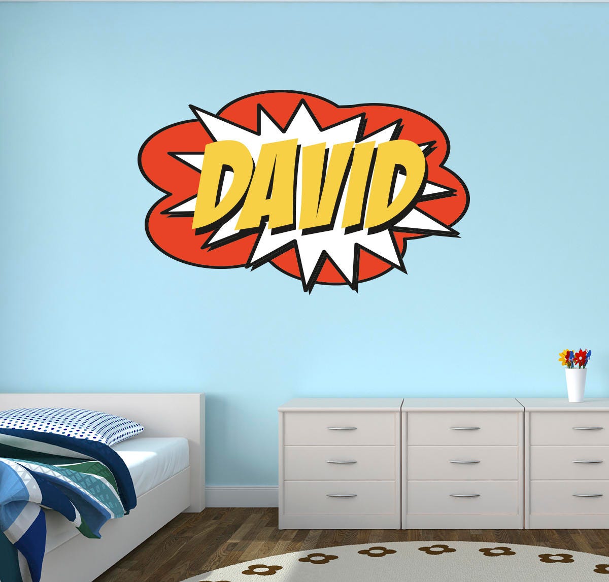 Custom Name Wall Decal Superhero Wall Decal Superhero
