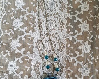 Teal Flower Necklace