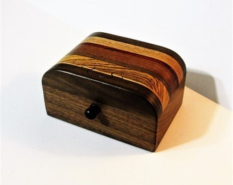 Puzzle Treasure Box With A Secret Drawer Made Of Six Woods