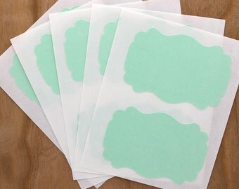 Pastel Green Labels Blank Rectangle Flourish