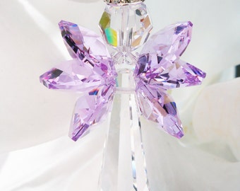 Crystal Suncatcher Swarovski Crystal Angel Sun Catcher Purple Hanging Crystals Prism Suncatcher