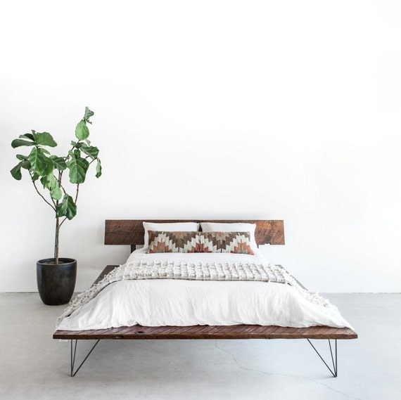 Items similar to Reclaimed Wood Platform Bed Frame handmade