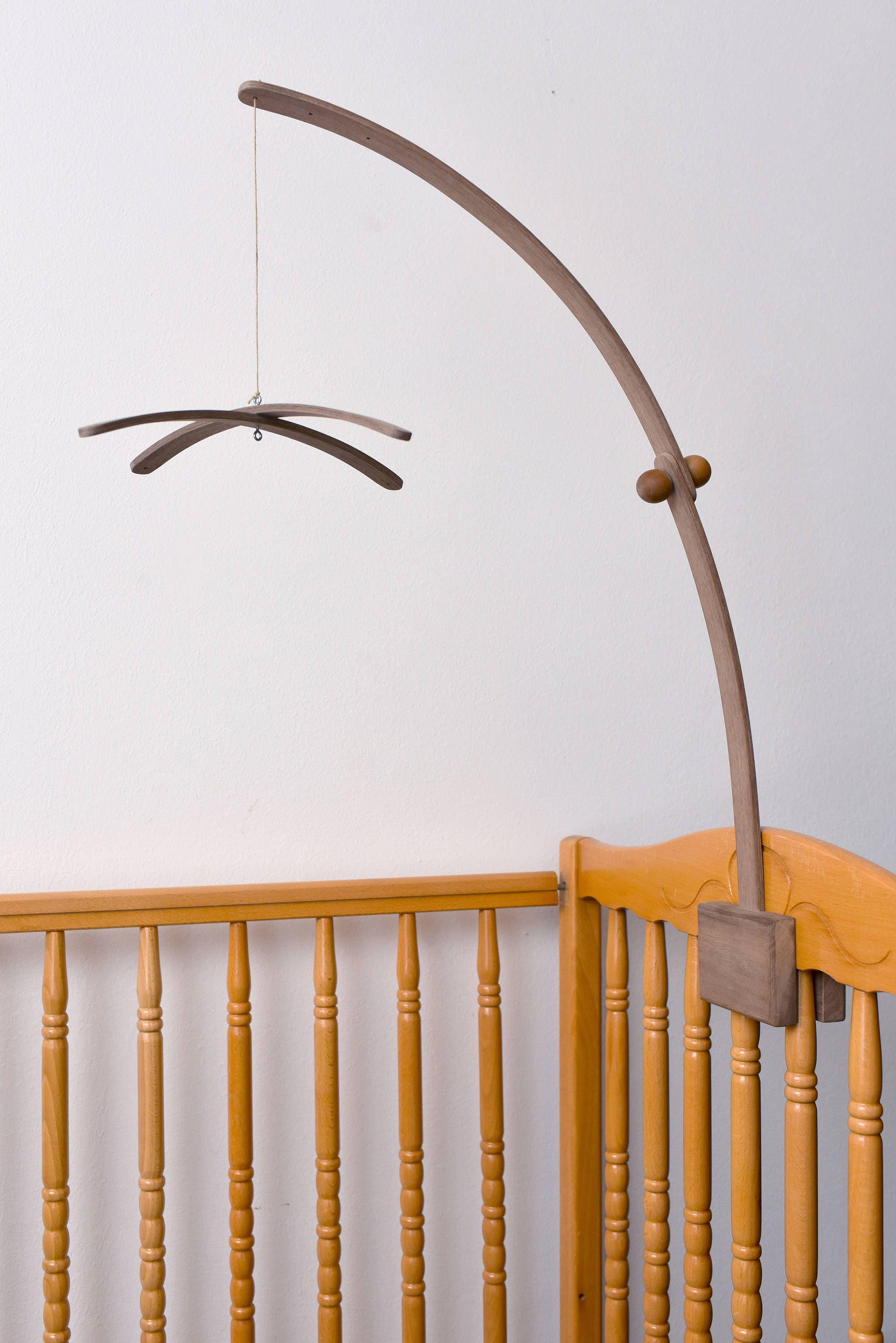 Baby Crib Wooden AMERICAN WALNUT Mobile Arm Baby Mobile