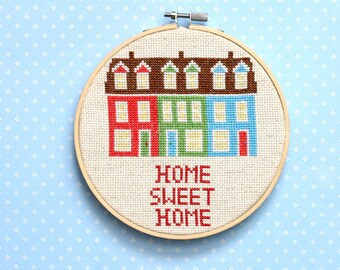 House cross stitch | Etsy