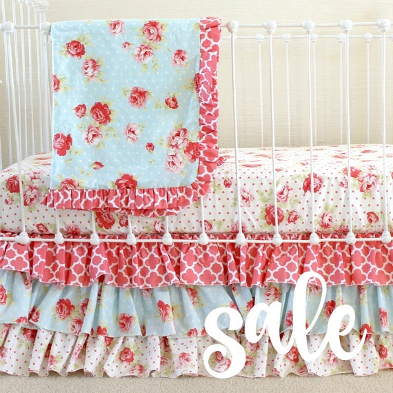 sale shabby chic roses baby girl bedding set cottage style sale shabby chic roses baby girl bedding set cottage style