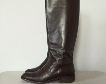 dark chestnut riding boots | italian leather boots | 7.5