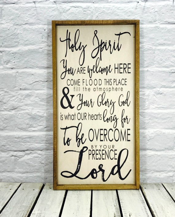 Items similar to Holy Spirit You Are Welcome Here - Rustic Barn Wood ...