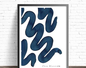 Abstract Art Prints. Blue art print. Abstract painting print. Ink print. Abstract wall art. Modern prints. Abstract print. Modern art print
