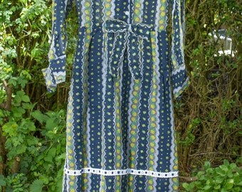 maxi dress vintage unworn 1970's long sleeved dress,Edwardian style.