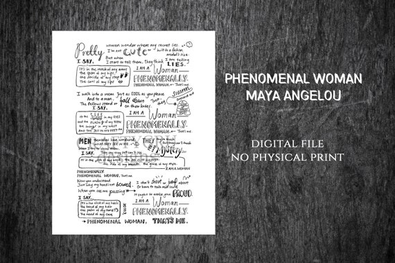 Maya Angelou Poem Phenomenal Woman Print custom poem custom