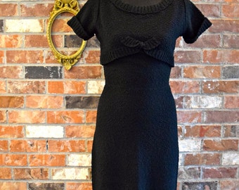 1950's Black Kimberly Sweater Dress
