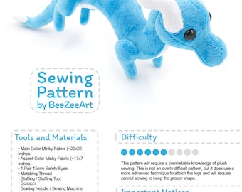 Shoulder Dragon Plush Sewing Pattern, Plush Toy Pattern, Costume Dragon, Stuffed Animal Pattern, PDF Digital Download