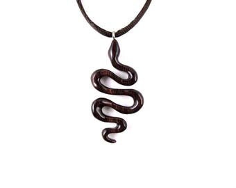 Snake Pendant, Snake Necklace, Serpent Pendant, Serpent Necklace Snake Jewelry, Wooden Snake Pendant, Spirit Animal Pendant, Reptile Jewelry