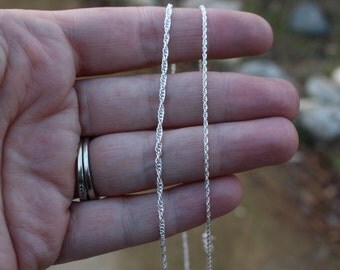 Sterling silver chain, rope chain,diamond cut chain, double rope chain, necklace replacement chain