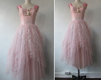 1950s dress | vintage tulle dress | vintage 50s tulle dress | cup cake dress | prom party dress | extra small | The Age of Endearment Dress