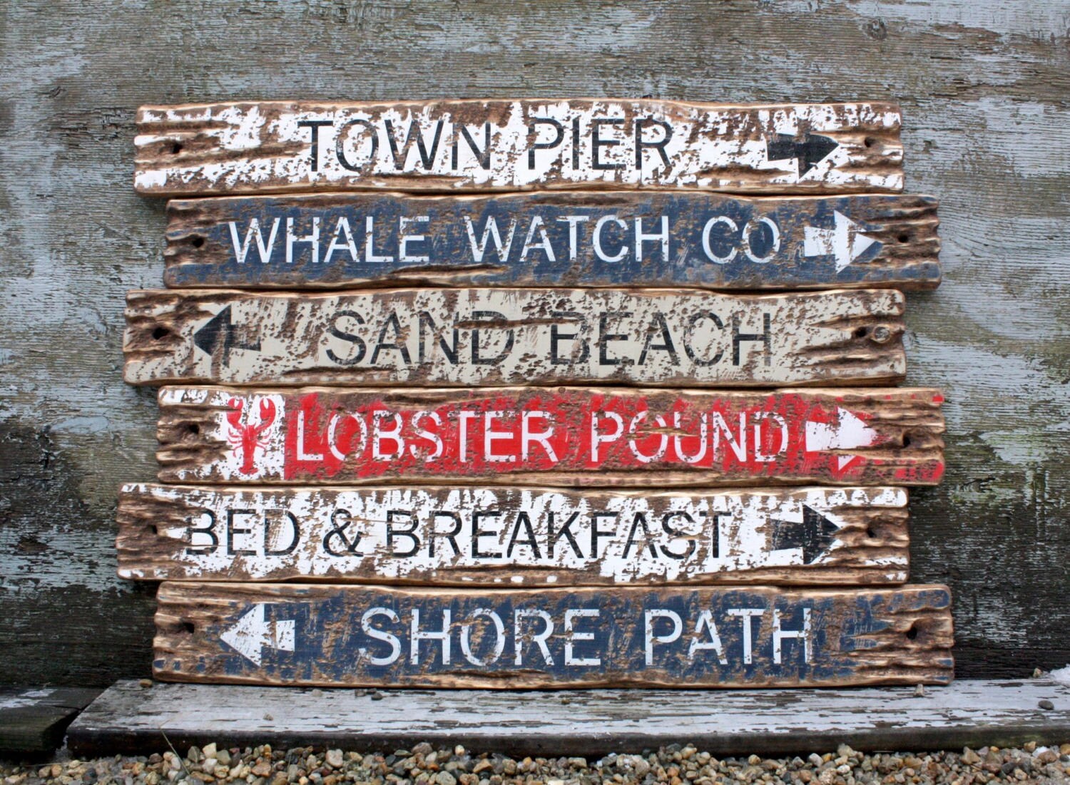 Bar Harbor Sign Set Nautical Signs Maine Lobster Beach Decor