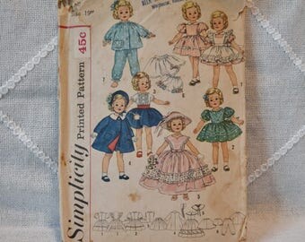 Vintage Simplicity 3217 Sewing Pattern Crafts Shirley Temple Doll Wardrobe Size 19 Inch DIY Sewing Crafts PanchosPorch