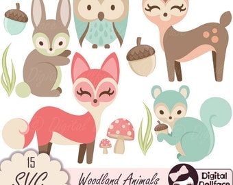 Animal SVG, Deer Cut Files, Woodland SVG Cutting Files, Owl, Fox, Squirrel, Bunny SVG Files