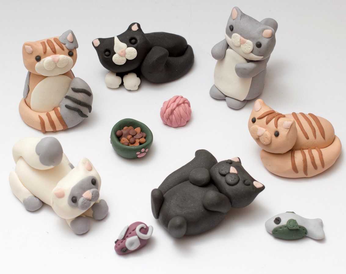 Fondant Cat And Cat Toy Cake Toppers Estimated Arrival