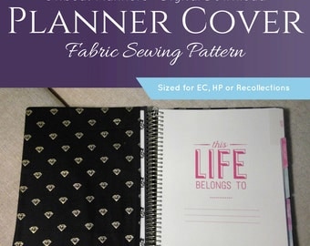 Fabric Planner Cover Sewing Pattern - Digital Download Pattern and Instructions