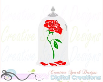 Beauty and the Beast Enchanted Rose Layered SVG, DXF, PNG for die cutting machines, graphic design, vinyl, iron on, cards, scrapbook, decor