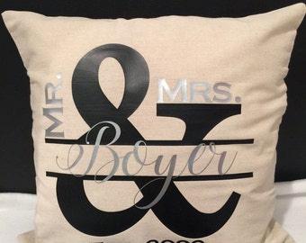 Mr. & Mrs. Personalized Pillow Cover