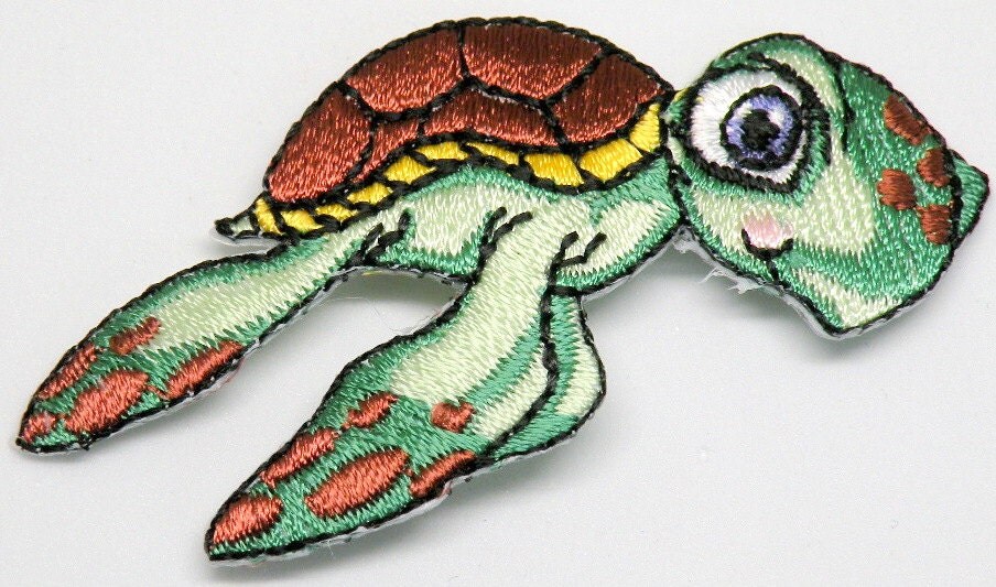 Adorable Turtle Sea Turtle Iron on Patch Big Eyes So Cute