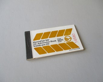 WORLD'S FAIR TICKET Book, vintage ticket book, HemisFair ticket book, 1968 World's Fair ticket, vintage admission ticket, San Antonio fair