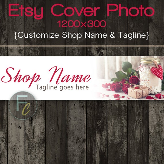 Etsy Shop Cover Photo 1200x300 Premade Valentine's Day