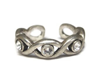 Vintage 90s Sterling Cubic Zirconia Toe Ring