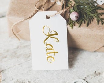 Personalized name gold foil gift tag / gold foil christmas gift tag /gold foil holiday gift tag/ custom gift tag / personalized gift tag