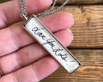 CUSTOM HANDWRITING Necklace - Handwriting Jewelry - Actual Handwriting - handwriting pendant - Signature - Memorial Jewelry - Mother's Day