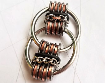 STACKED DUAL BAND: Bike Chain Fidget Restless Hand Toy, Hand Exerciser, Stim Toy, Upcycled