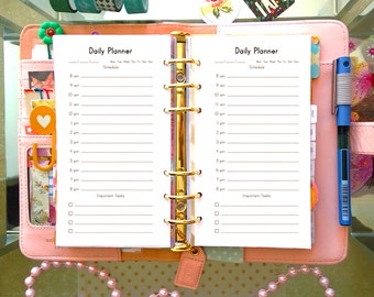 DAILY PLANNER Filofax Personal Planner Inserts Printable PDF Planner Inserts Agenda To Do, Important Tasks, Schedule. Instant Download.